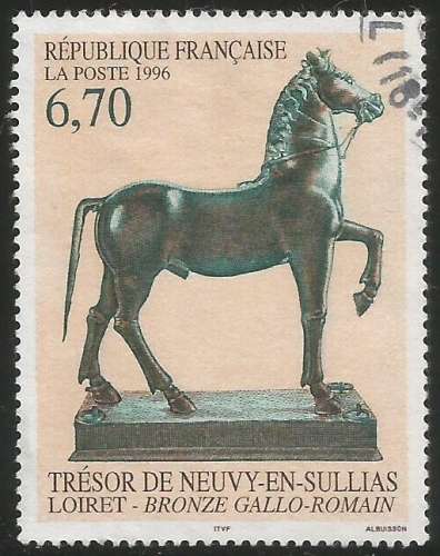 France - 1996 - Y&T n° 3014 - Obl. - Bronze gallo-romain (cheval) - Trésor de Neuvy-en-Sullias