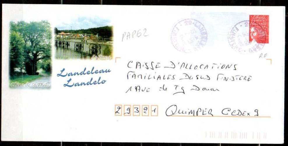 PAP Luquet RF > LANDENEAU > Cachet A9 Dept 29 (Finistère) LANDENEAU 2008