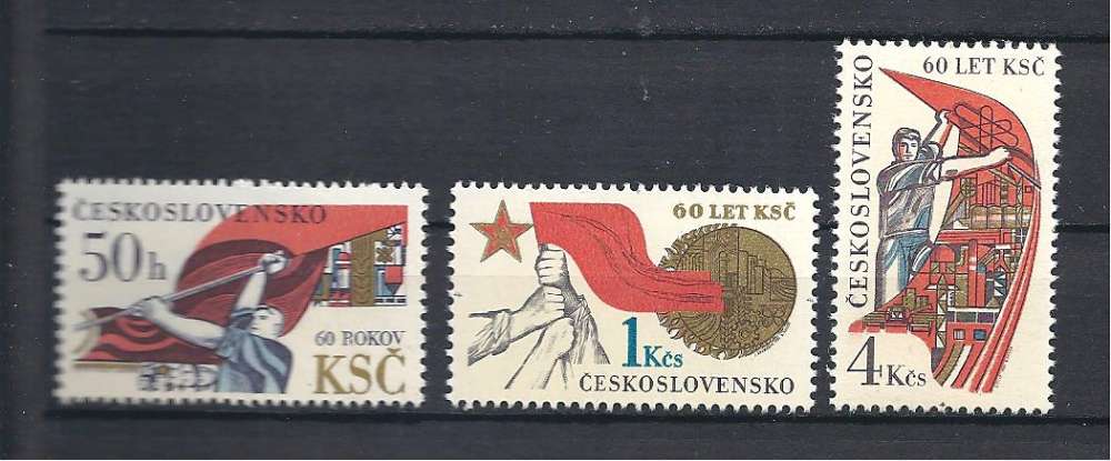 Tchecoslovaquie Y & T  N°  2436/38 **  60é Anniversaire du parti Communiste Tchécoslovaque