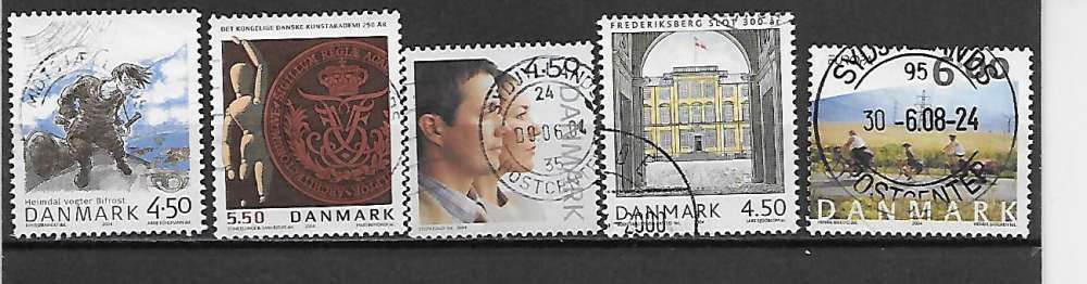 DANEMARK 1369/1371/1372/1374/1378 oblitérés rond