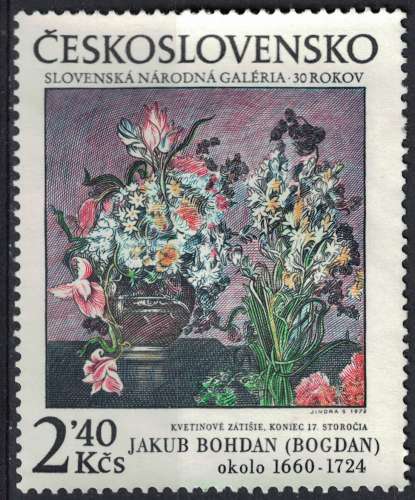 Tchécoslovaquie 1978 Used Flowers Peinture Fleurs de Jakub Bohdan