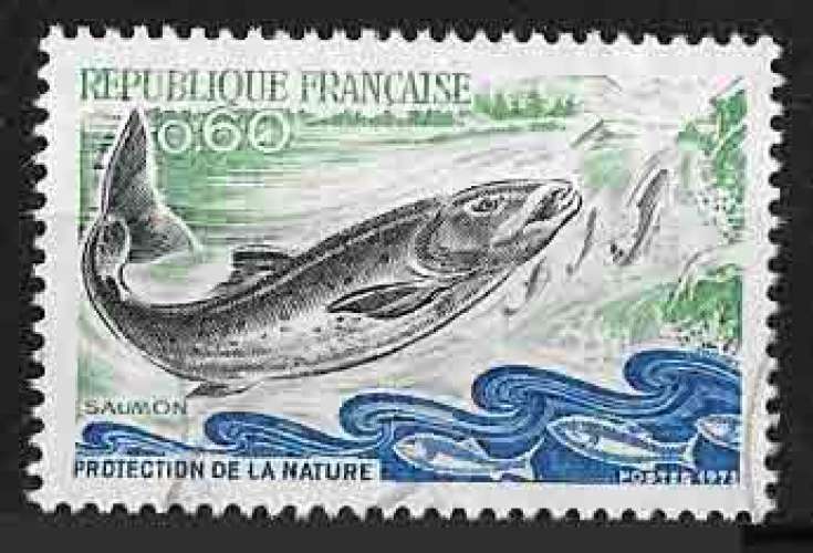 France - Y&T 1693 (o) - Protection de la nature - le saumon - année 1971