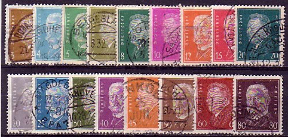 Allemagne 1928  lot de 17 timbres oblitérés