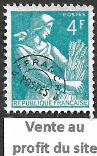 France Préobl 1953-59 Y&T N° 106 bleu-vert sans gomme - Moissonneuse 