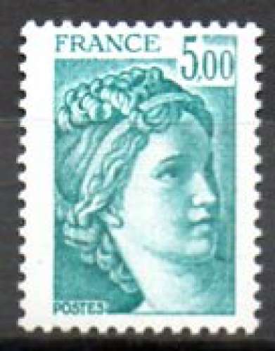 France neuf Yvert N°2123 Sabine 5F Bleu 1981