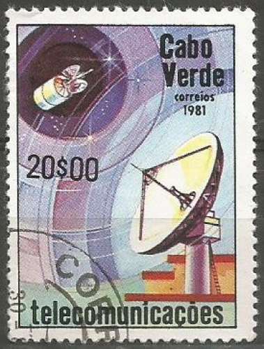 Cap-Vert - 1981 - Y&T n° 450 - Obli. - Antenne terrestre et satellite - Télécommunications