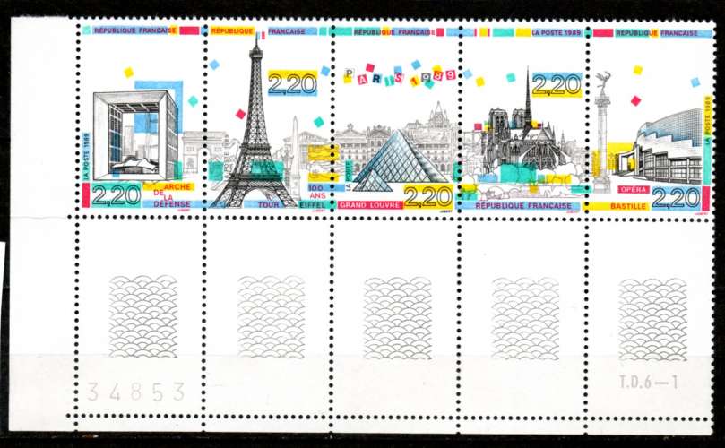 France neuf Yvert N°2583A Monuments Paris 1989 BDF