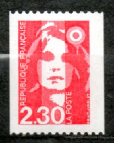 France neuf Yvert N°2628a Marianne Briat 2,30 rouge roulette N°185 rouge 1990 