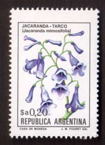 Argentine 198?  Y&T ** 1354 jacaranda-tarco  0,20