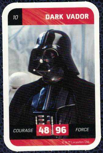 Carte de collection E. Leclerc Star Wars 2018 Les Méchants Dark Vador N° 10