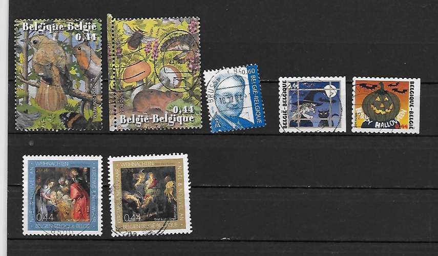 BELGIQUE 3301/3302/3205/3211/3212/3219/3220 oblitéres rond