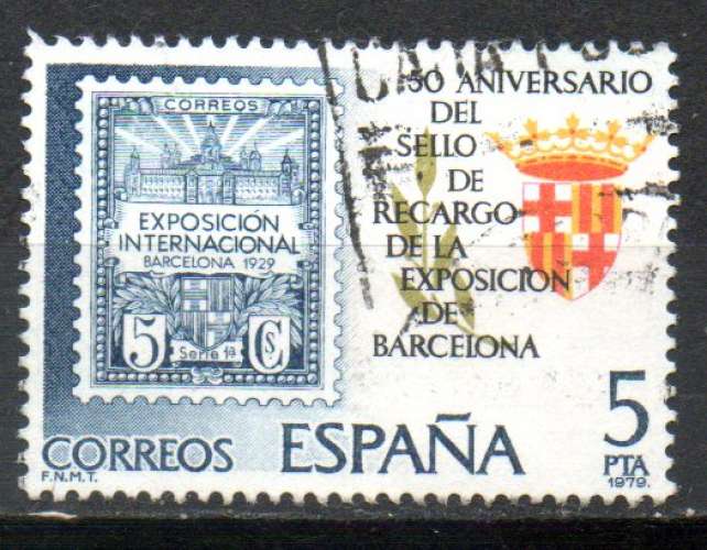 Espagne Yvert N°2195 Oblitéré 50° Anni expo BARCELONNE 1979