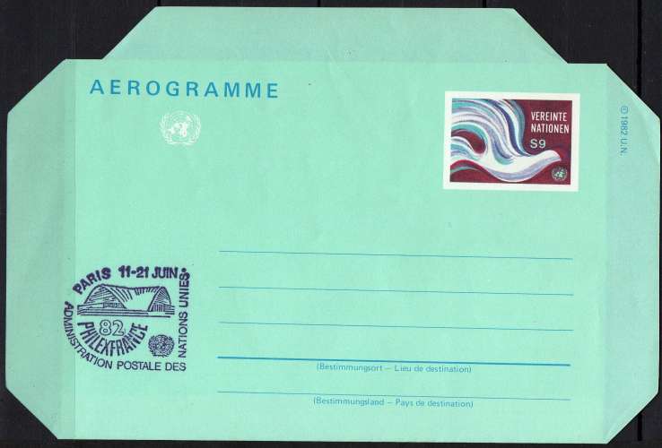 Administration des Nations Unies - Aérogramme