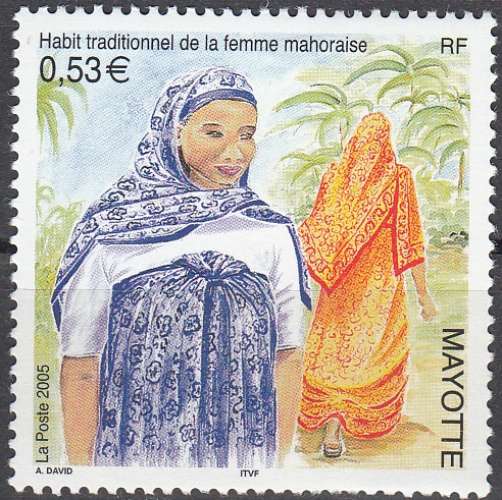 Mayotte 2005 Yvert Feuillet 171 Neuf ** Cote (2015) 2.10 Euro Femme mahoraise