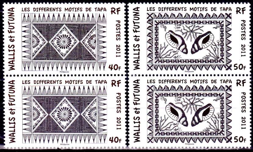 Wallis et Futuna 2011 Les différents motifs de Tapa ( Paires )