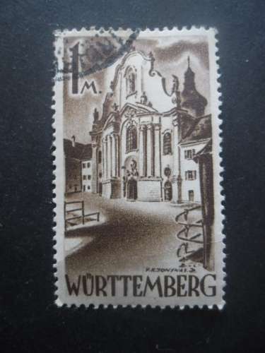 WURTEMBERG N°13 Monastère de Zwiefalten oblitéré cote 1€
