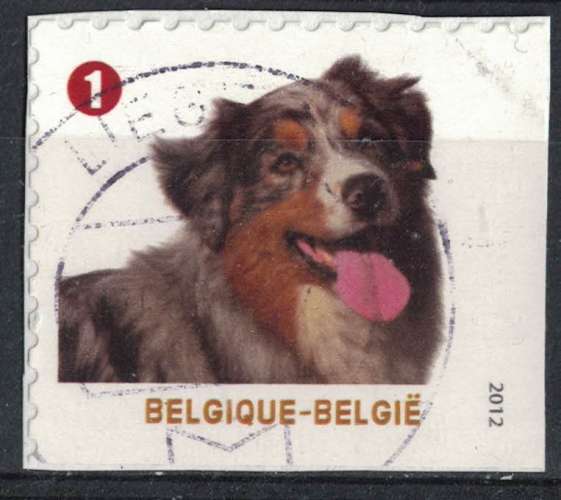 Belgique 2012 Oblitéré rond sur fragment Used Animal Canis Lupus Familiaris Chien Domestique SU