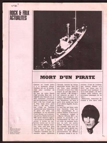 Magazine Rock & Folk n° 20 août 68 Michel Polnareff - radio pirate - Nougaro ...