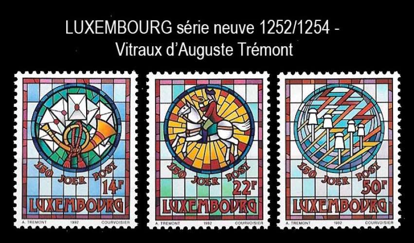 Luxembourg - Y&T 1252 à 1254 ** neuf - Vitraux d'Auguste Trémont - année 1992
