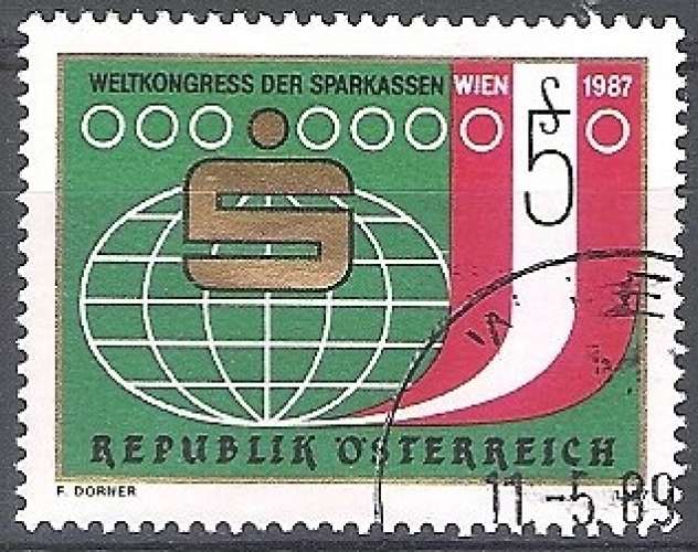 Österreich 1987 Michel 1898 O Cote (2009) 0.60 Euro Vienne congrès du caisses d'épargne Cachet rond