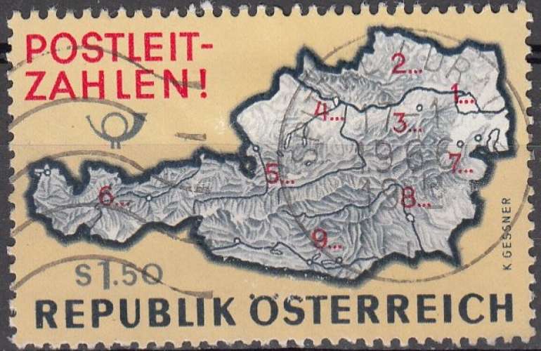 Österreich 1966 Michel 1201 O Cote (2009) 0.20 Euro Code postal Cachet rond