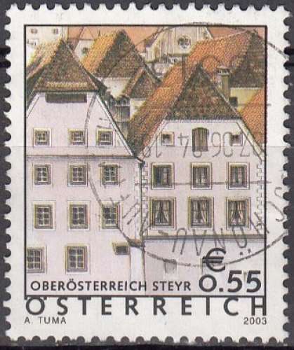 Österreich 2003 Michel 2415 O Cote (2009) 1.10 Euro Steyr Maisons gothiques Cachet rond