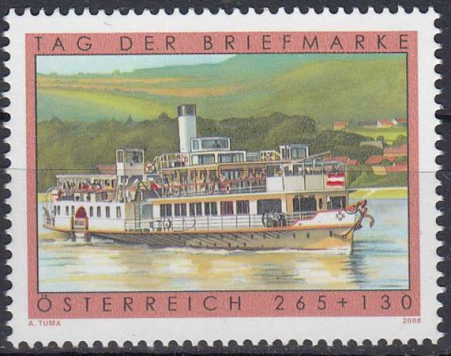 Österreich 2008 Michel 2767 Neuf ** Cote (2009) 8.00 Euro Journée du timbre Bateau à roues à aubes  