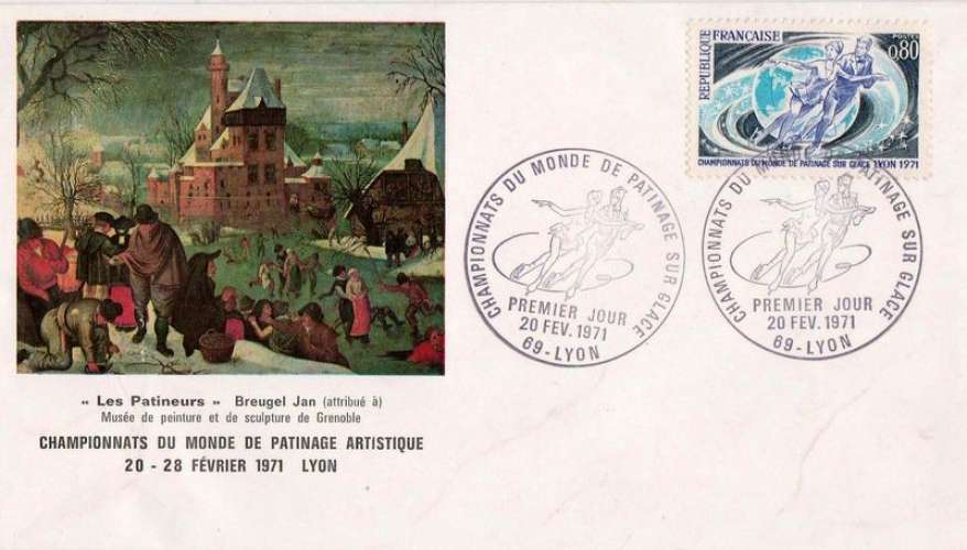 France 1971 Lyon (69) Championnats du monde de patinage artistique (EPJ / FDC)