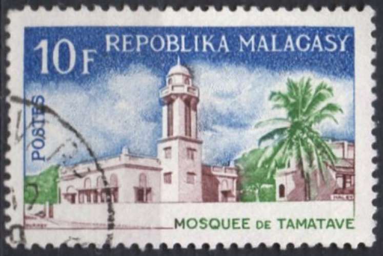 1465N - Y&T n° 433 - oblitéré - Mosquée de Tamatave - 1967 - Madagascar