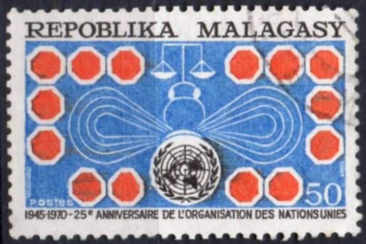 1491N - Y&T n° 475 - oblitéré - 25 ans de l'ONU  - 1970 - Madagascar