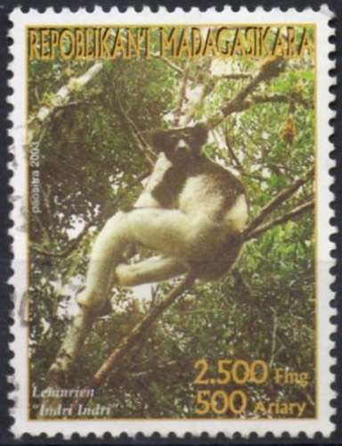 1617N - Y&T n° 1847 - oblitéré - Lémurien indri indri - 2003 - Madagascar