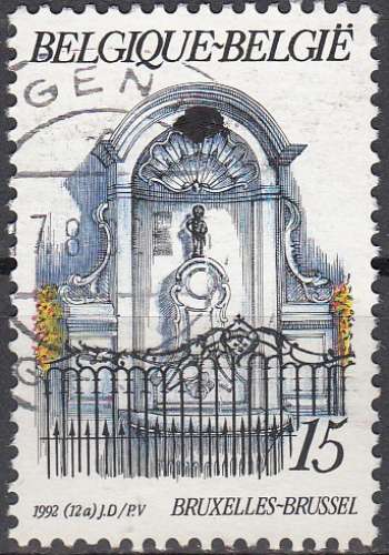  Belgique 1992 COB 2468 O Cote (2016) 0.30 Euro Bruxelles Manneken Pis Cachet rond