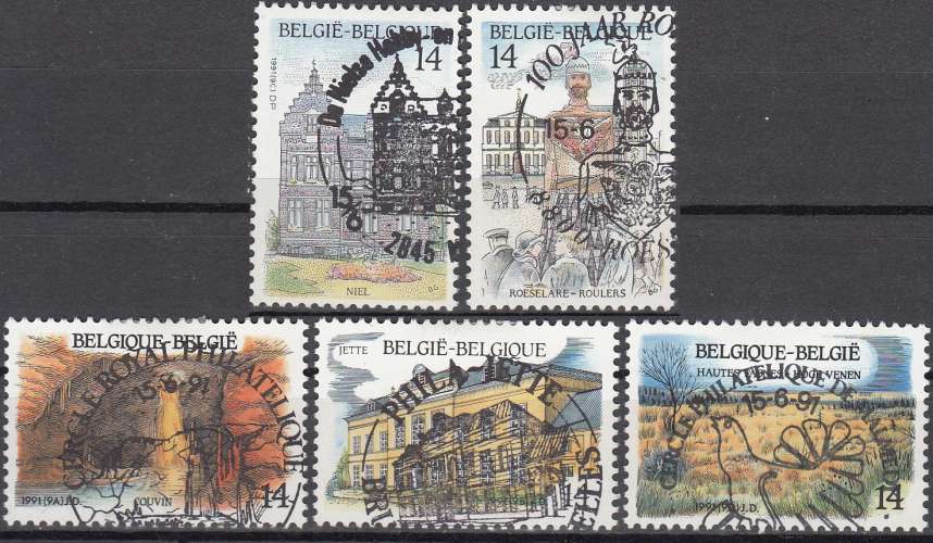 Belgique 1991 Michel 2462 - 2466 O Cote (2016) 1.50 Euro Tourisme Cachet rond