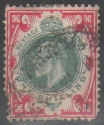 Grande-Bretagne 1902 - Effigie 1 s. rouge et vert