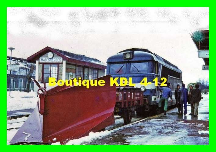 AL 448 - Wagon chasse neige poussé par une BB 67000 - MALESHERBES - Loiret - SNCF