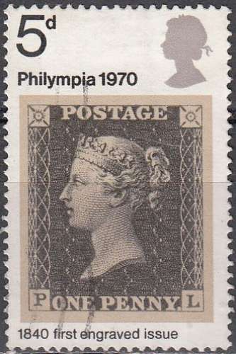 Great Britain 1970 Michel 555 O Cote (2008) 0.10 Euro Exposition Philympia timbre sur timbre