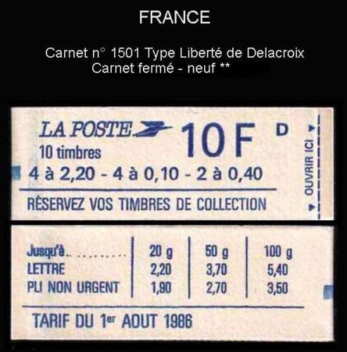 FRANCE - Carnet N° 1501 ** - à composition variable - fermé