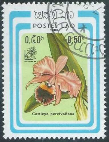 Laos - République Socialiste - Y&T 0643 (o) - Orchidées -