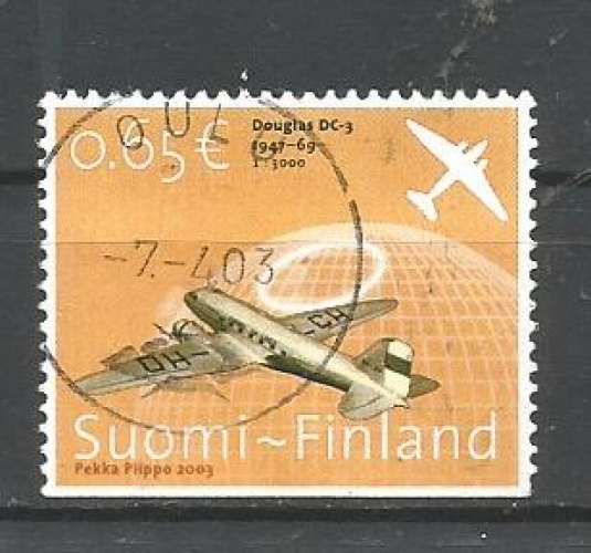 Finlande  2003 - YT n° 1610 - Golfe de Finlande - Avion en vol - cote 2,00
