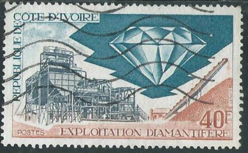 Côte d'Ivoire - Y&T 0342 (o) - Exploitation diamantifère -