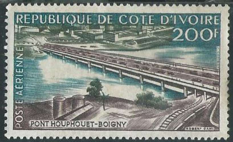 Côte d'Ivoire - Poste Aérienne - Y&T 0019 (o) - Ponts -