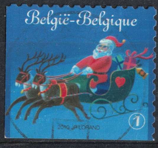 Belgique 2010 Oblitéré rond Used Père Noël et traîneau rennes plus cadeaux SU