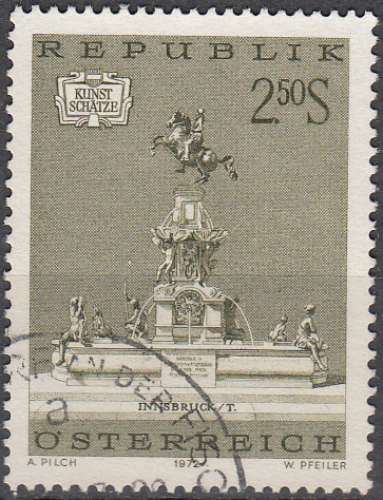 Österreich 1972 Michel 1384 O Cote (2009) 0.60 Euro Fontaine Léopold à Innsbruck Cachet rond