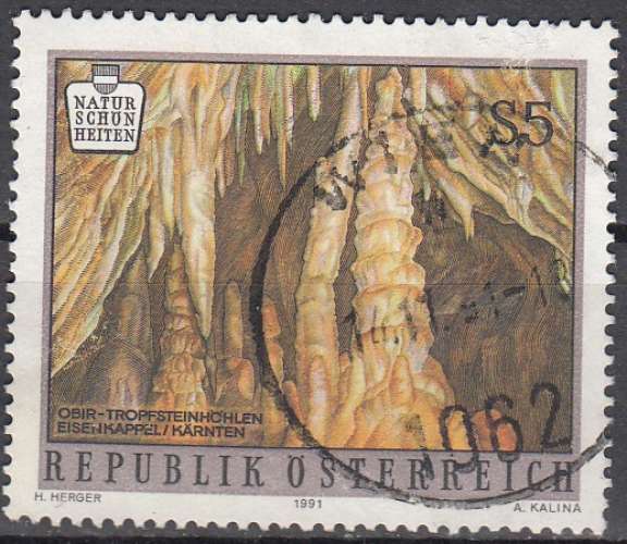   Österreich 1991 Michel 2023 O Cote (2009) 0.60 Euro Grottes de Obir Cachet rond