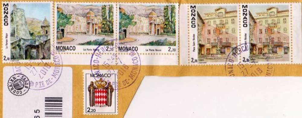 Monaco Y&T 1613 - 1408 - 1709 - 1832 sur fragment