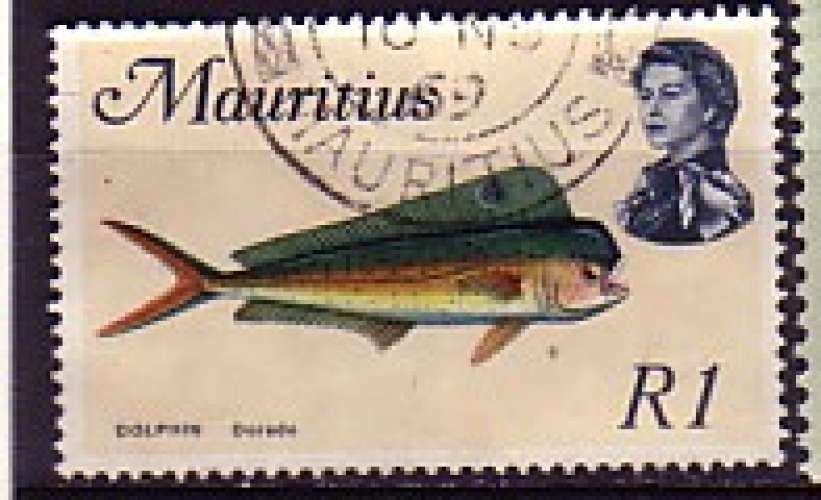 Maurice 1969  Y&T  343  oblitéré   poissons