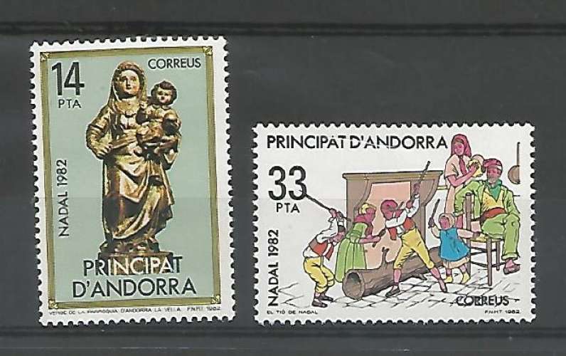 Andorre Espagnol - 1982 - Noël- Tp n°  156 / 7 - Neuf **