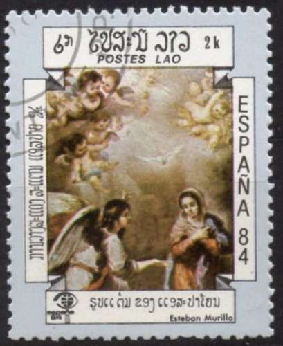 5627N - Y&T n° 564 - oblitéré - Annonciation par Murillo - 1984 - Laos