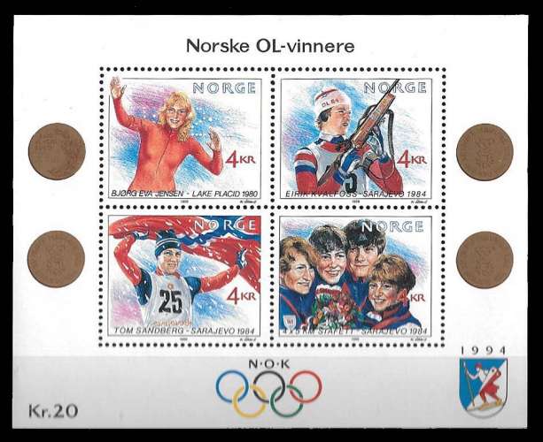 Norvège - Y&T Bloc 11 - Jeux Olympiques - Lillehammer - année 1989