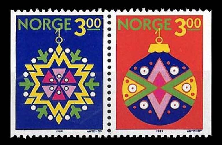 Norvège - Y&T 992 et 993 ** - Noël paire se tenant - année 1989